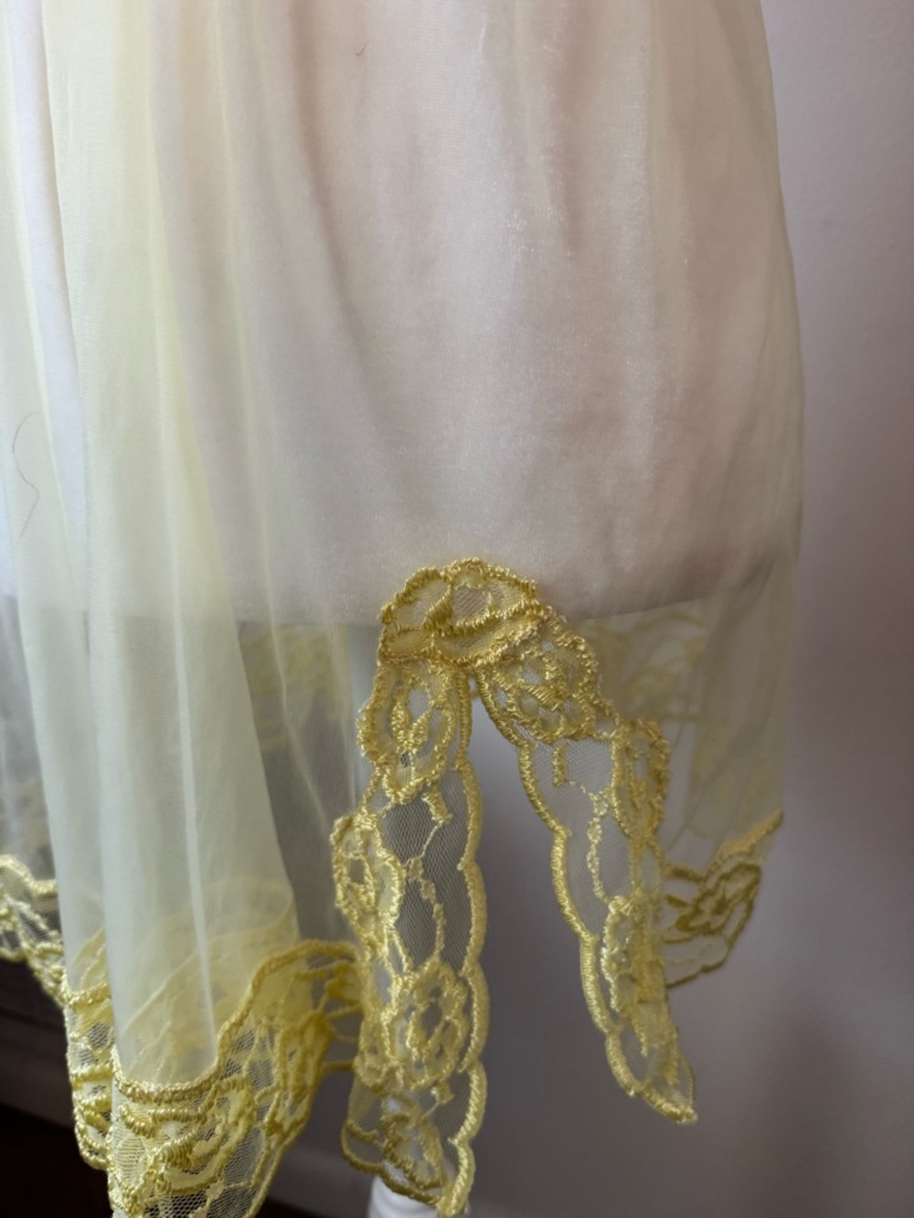 Fredrick’s of Hollywood Yellow Lace Sheer Babydoll Chemise - Women's Intimates - Picture 4 of 9